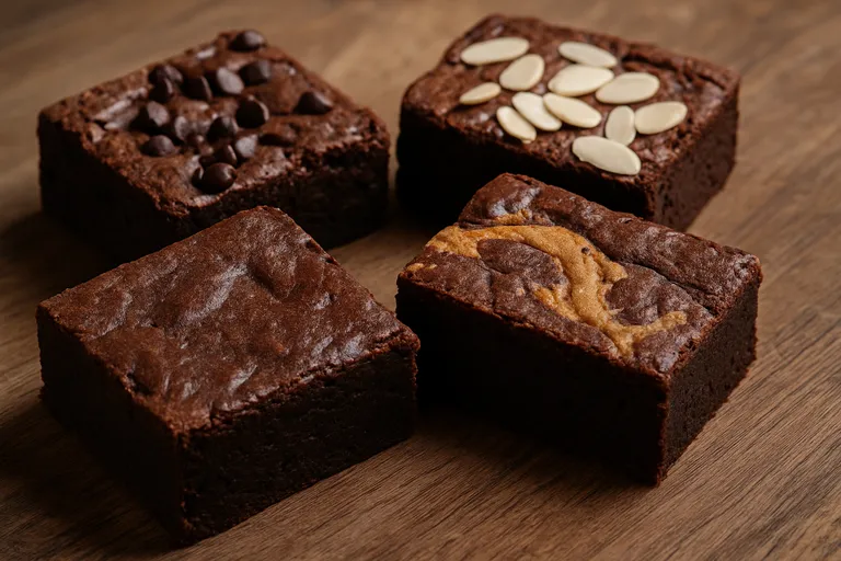 Verschillende smaken en opties voor vegan brownies